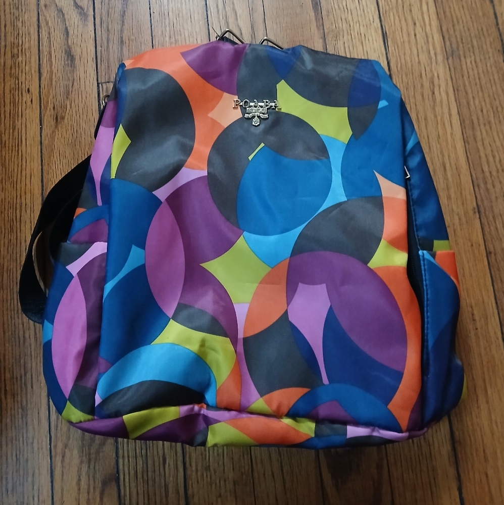 Poaba - Women’s Multicolor Anti Theft Geometric Backpack w/Top Handle